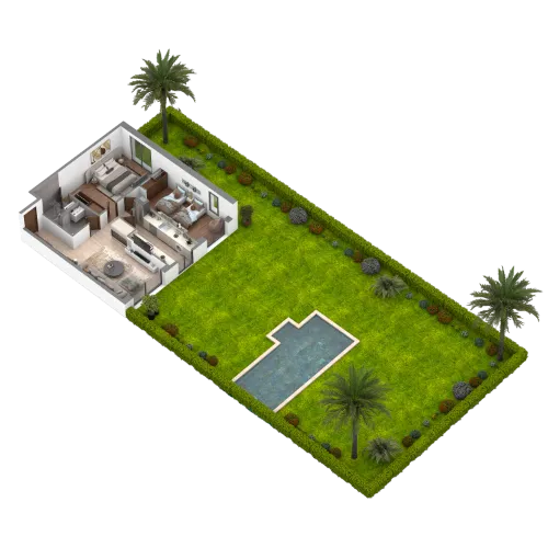Plan appartement 2 chambres avec terrasse